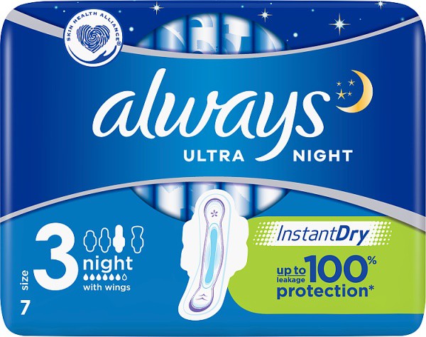 Always ultra night 7ks velikost 3 | Zdravotnické potřeby - Dámská intimní hygiena